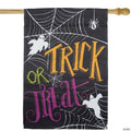 Spider Webs and Ghosts Trick or Treat Outdoor Garden Flag 28" x 40
