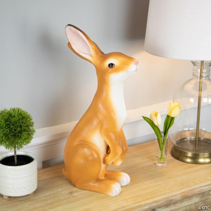 Standing Curious Bunny Outdoor Garden Statue - 19