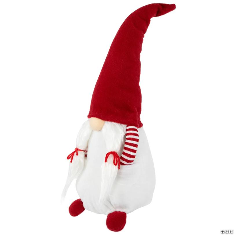 Standing Girl Gnome with Hands in Pocket Christmas Figure - 20.5" - Red and White
