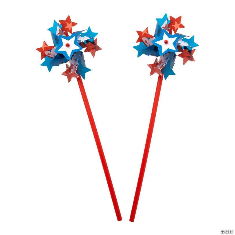 Star-Shaped Patriotic Pinwheels - 36 Pc.