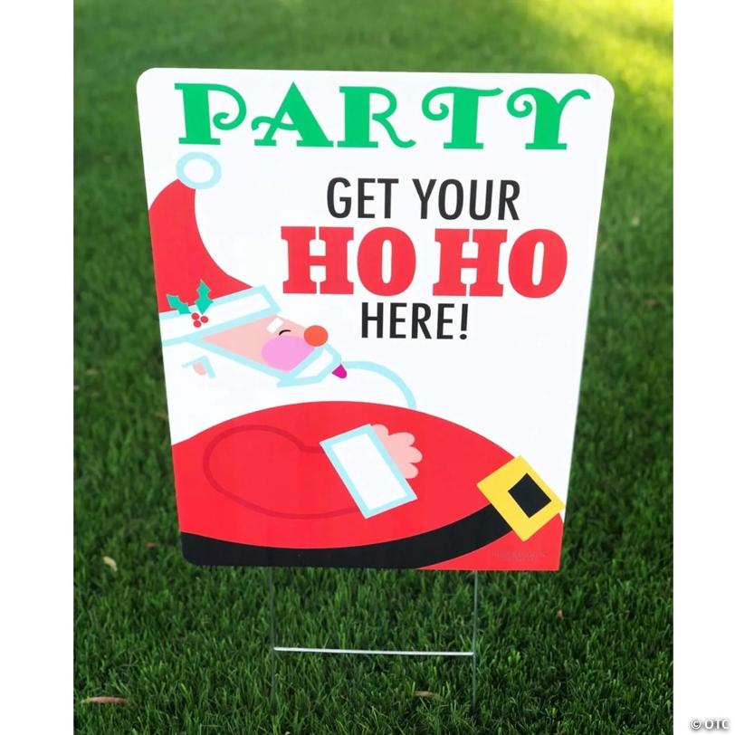 Stonehouse Collection Ho Ho Ho Christmas Yard Sign 24 x 18 Inch Decoration (Holiday Party)