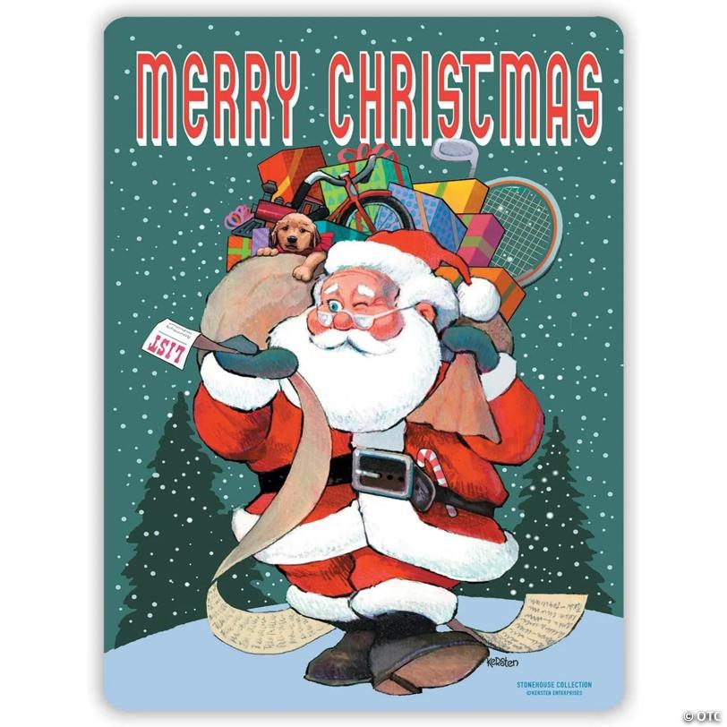 Stonehouse Collection Merry Christmas Yard Sign 24 x 18 Inch Holiday Yard Decoration (Santa)