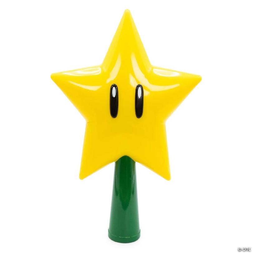 Super Mario Bros. 7-Inch Super Star Light-Up Holiday Tree Topper Decoration