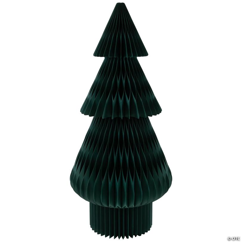 Tall Accordion Honeycomb Foldable Paper Christmas Tree - 4' -  Dark Green
