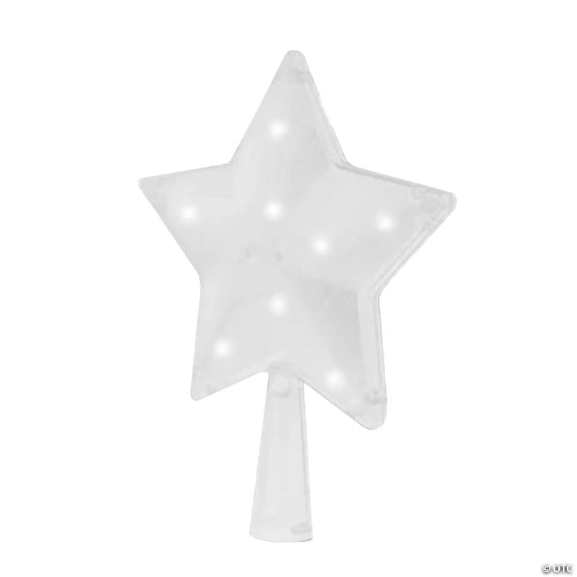 Tree Nest Christmas 3D Star Warm Lights Battery Operated Tree Topper, Clear