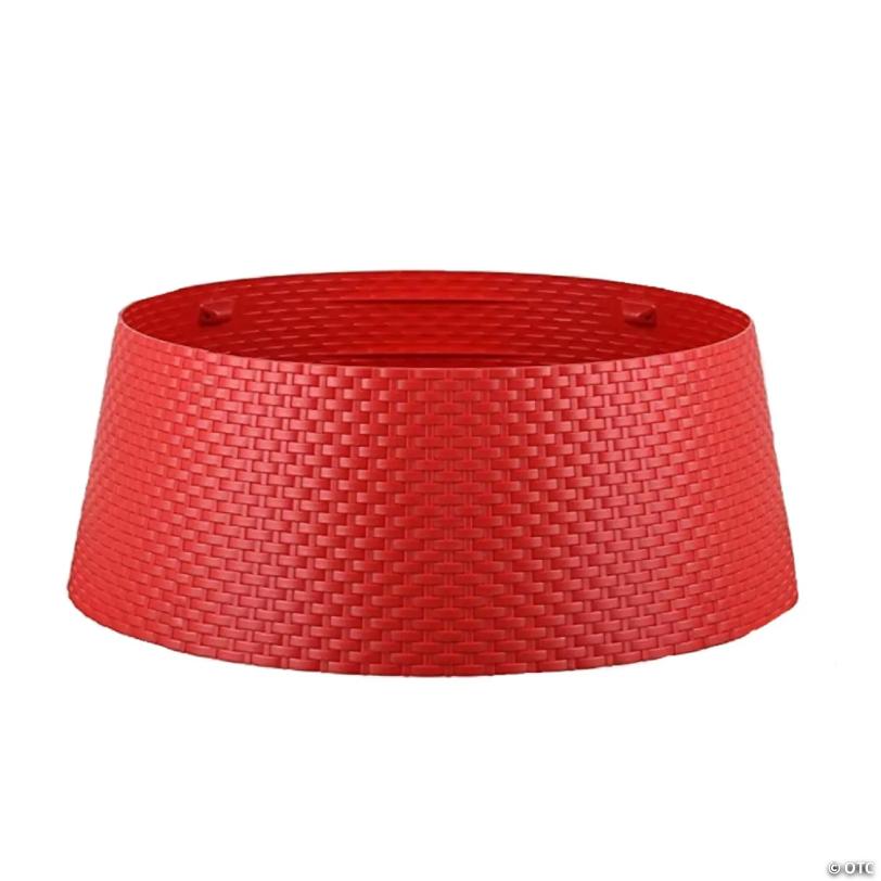 Tree Nest Large Christmas Tree Skirt for Artificial and Real Trees, Red