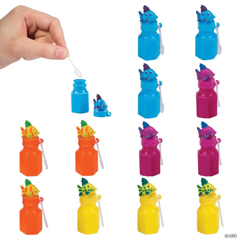 Tropical Fish Bubble Bottles - 12 Pc.