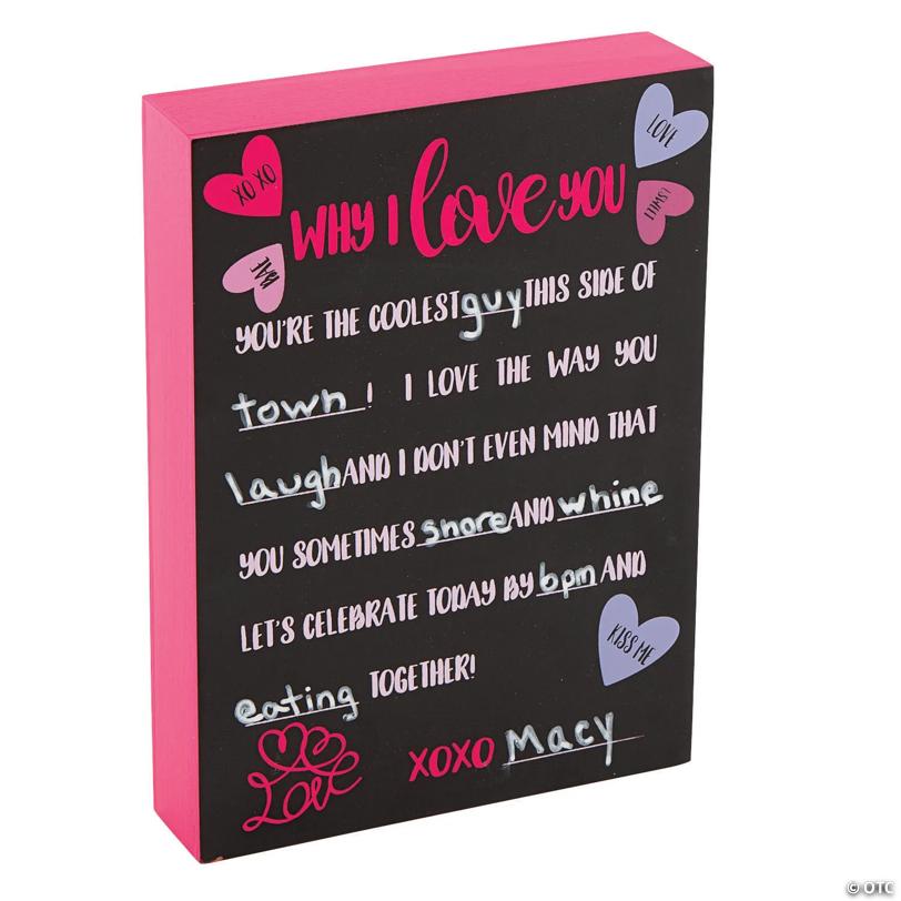 Valentine Chalkboard Tabletop Sign