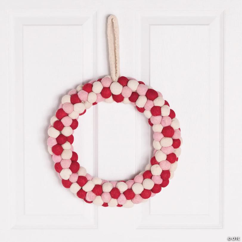 Valentine Pom-Pom Wreath