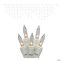 Vickerman 100 Clear Mini Light Icicle Light on White Wire, 9' Light Strand
