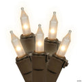 Vickerman 100 Frosted White Mini-Lights on Brown Wire, 33' Christmas Light Strand