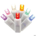 Vickerman 100 Multi-Colored Wide Angle LED Single Mold Light on White Wire, 34' Light Strand