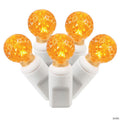 Vickerman 100 Orange G12 LED Single Mold Light on White Wire, 34' Light Strand