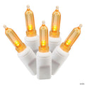 Vickerman 100 Orange Italian LED Single Mold Light on White Wire, 34' Light Strand