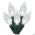 Vickerman 100 Pure White C6 LED Single Mold Light on Green Wire, 34' Light Strand