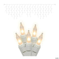 Vickerman 100 White Mini Light Icicle Light on White Wire, 9' Light Strand