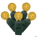 Vickerman 100 Yellow G12 LED Single Mold Light on Green Wire, 34' Light Strand
