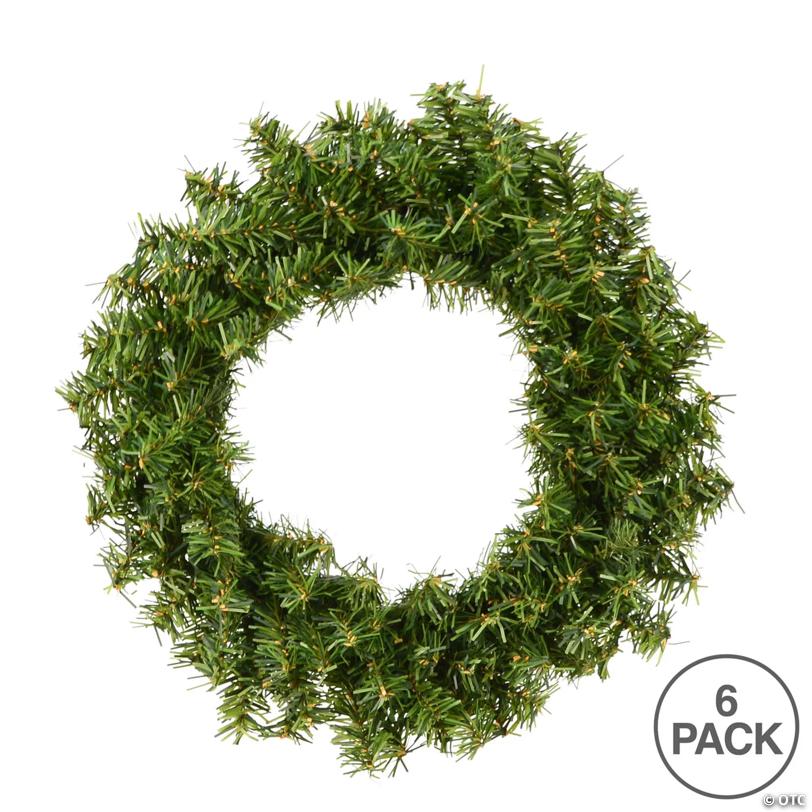 Vickerman 10" Mini Pine Artificial Christmas Wreath, Unlit, Set of 6