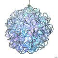Vickerman 10" Spiral LED RGB Silver Aluminum Ball