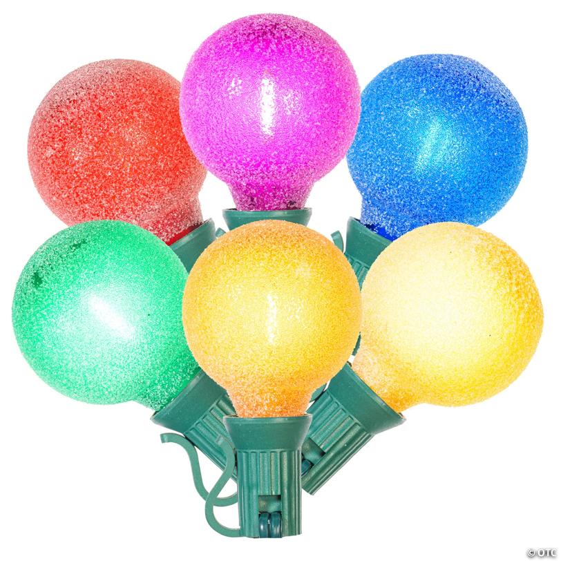 Vickerman 12 Lights Proper 12' Multicolor LED Iced G40 light set. 12" spacing.