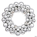 Vickerman 12" Silver Shiny and Matte Ball Wreath