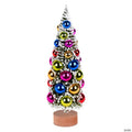 Vickerman 12" Vintage Tabletop Frosted Green Artificial Christmas Tree, Multi-colored Ornament.