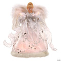 Vickerman 12" White-Silver Lit Angel Christmas Tree Topper with 10 lights.