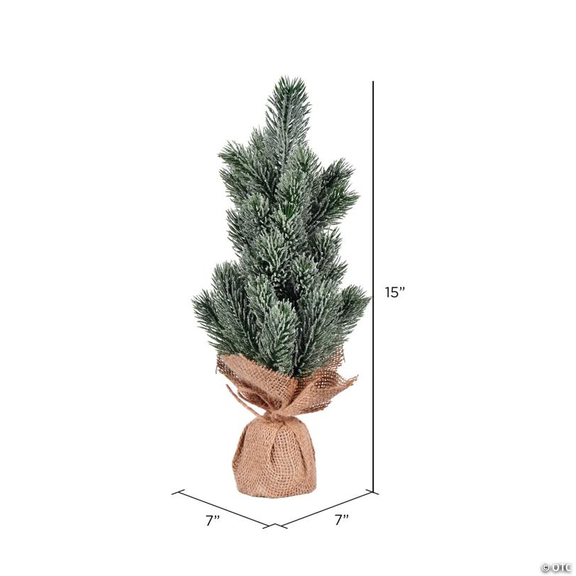 Vickerman 15" Frosted Spruce Sapling Artificial Christmas Tree, Unlit, 2 Pack