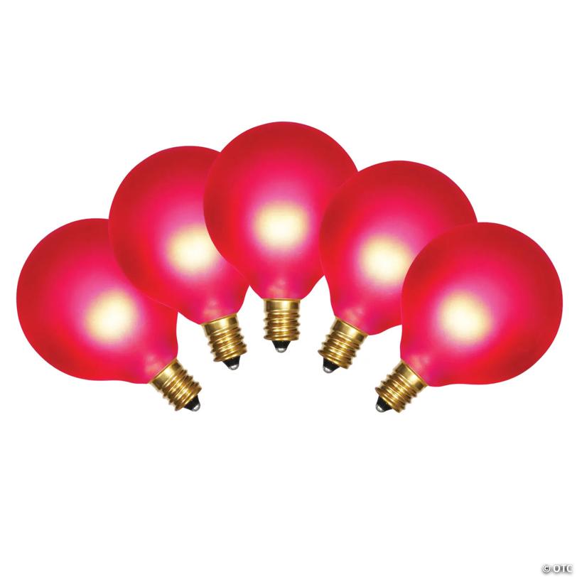 Vickerman 15 Satin Red G50 Light on Green Wire, 10' Light Strand