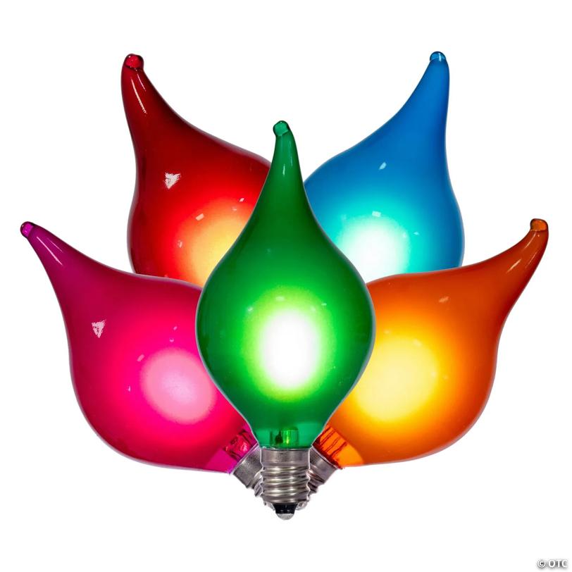 Vickerman 15 lights Proper 15' Mulitcolor LED G45 Glass Flame Tip light set
