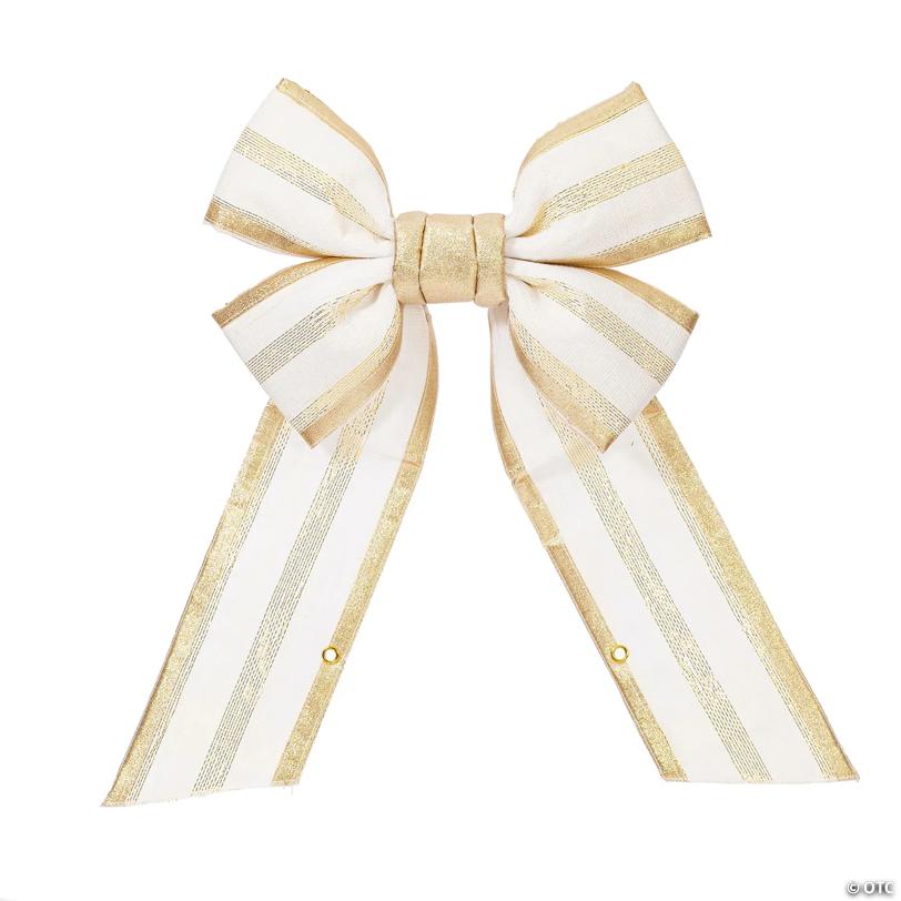 Vickerman 18" Champagne Outdoor Christmas Bow