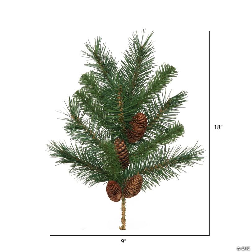Vickerman 18" Cheyenne Pine Artificial Christmas Spray. Includes 6 sprays per pack.