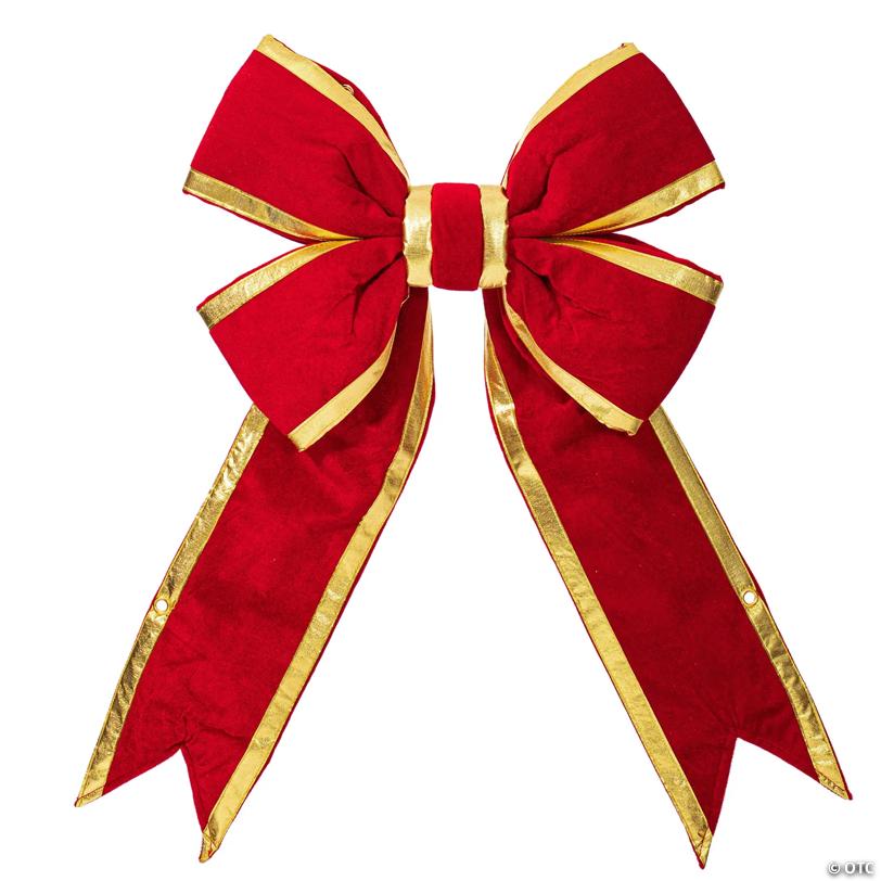 Vickerman 18" Red-Gold Velvet Indoor Christmas Bow