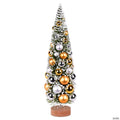 Vickerman 18" Vintage Tabletop Frosted Green Artificial Christmas Tree, Silver and Gold Ornament
