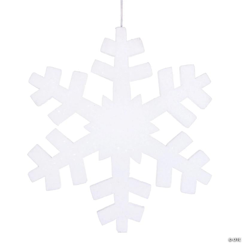 Vickerman 18" White Glitter Snowflake Christmas Ornament
