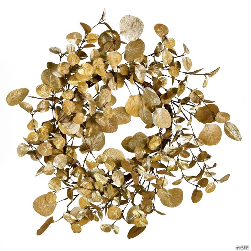 Vickerman 22" Gold Eucalyptus Artificial Christmas Wreath, Unlit