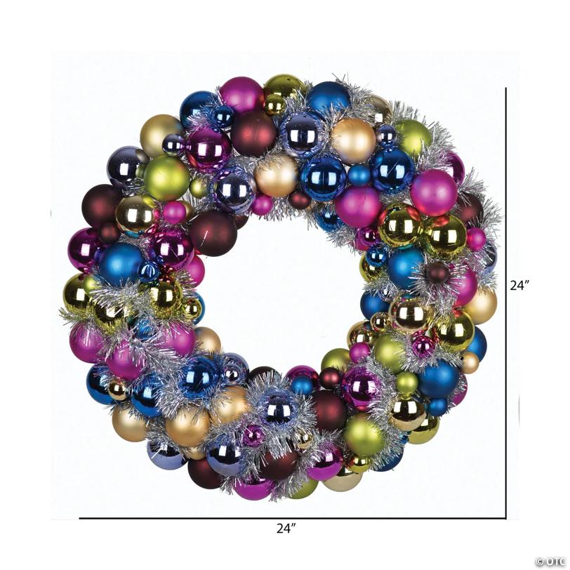Vickerman 22" Multi-Colored Shiny and Matte Ball Wreath