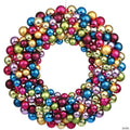 Vickerman 22" Multi-Colored Shiny and Matte Ball Wreath