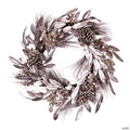 Vickerman 24" Artificial Silver Pinecone Needle Berry Christmas Wreath, Unlit