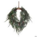 Vickerman 24" Artificial Snow Cedar Hanging Wreath with Pinecones.