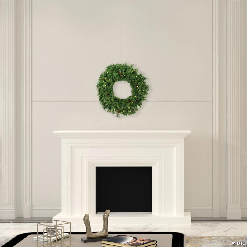 Vickerman 24" Cheyenne Pine Christmas Wreath with Warm White LED Lights