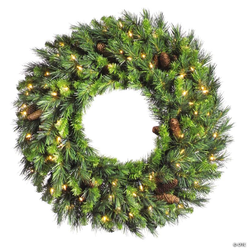 Vickerman 24" Cheyenne Pine Christmas Wreath with Warm White LED Lights