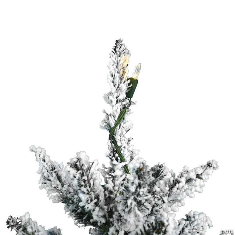 Vickerman 24" Flocked Anoka Pine Christmas Tree with Warm White LED Lights