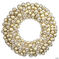 Vickerman 24" Gold Shiny and Matte Ornament Ball Wreath