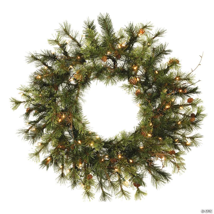 Vickerman 24" Mixed Country Pine Christmas Wreath with Warm White LED Lights