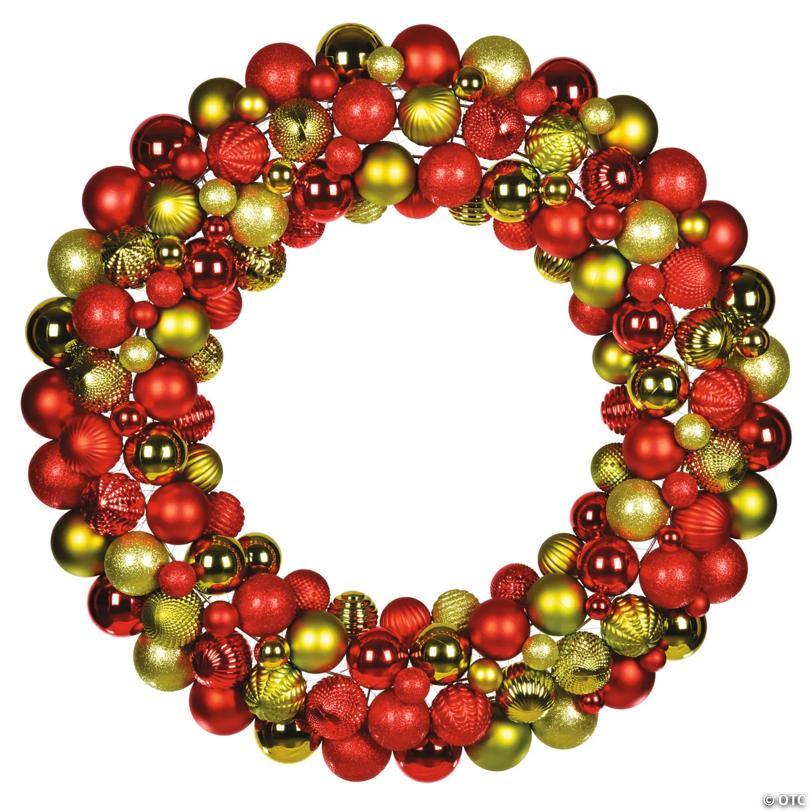 Vickerman 24" Red-Lime Assorted Ornament Wreath
