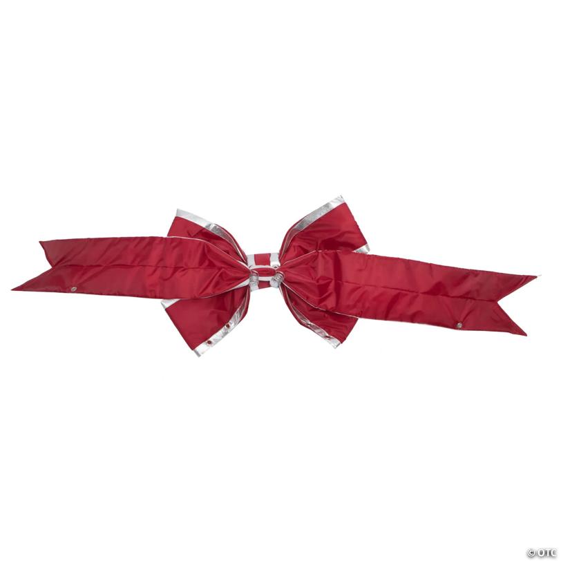 Vickerman 24" Red-Silver Nylon Outdoor Christmas Bow