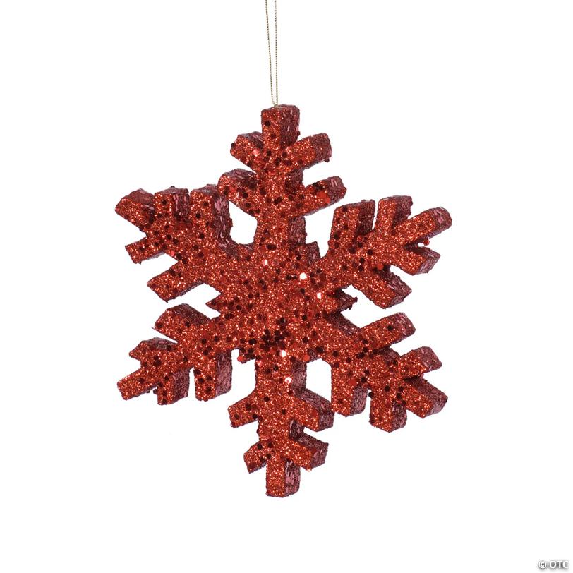 Vickerman 24" Red Glitter Snowflake Christmas Ornament