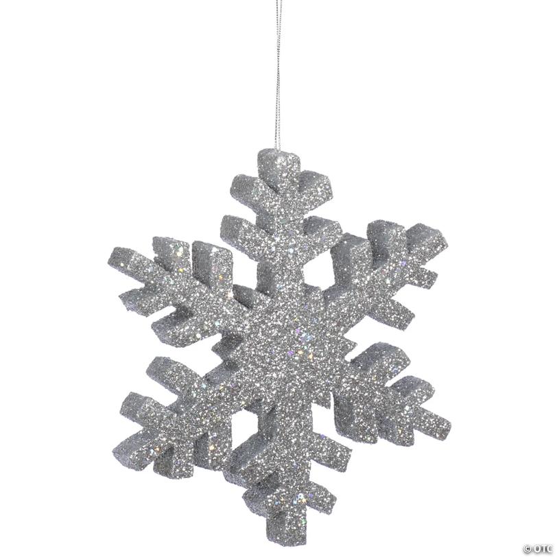 Vickerman 24" Silver Glitter Snowflake Christmas Ornament