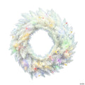 Vickerman 24" Sparkle White Spruce Christmas Wreath with Multi-Colored LED Lights